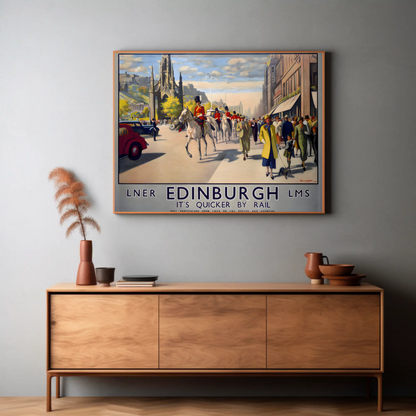 Edinburgh Travel by Rail Poster