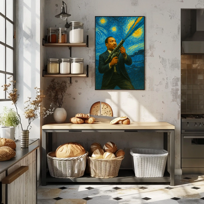 Martin Luther King Jr Starry Night Blaster Heroic Standoff Vintage Travel Poster