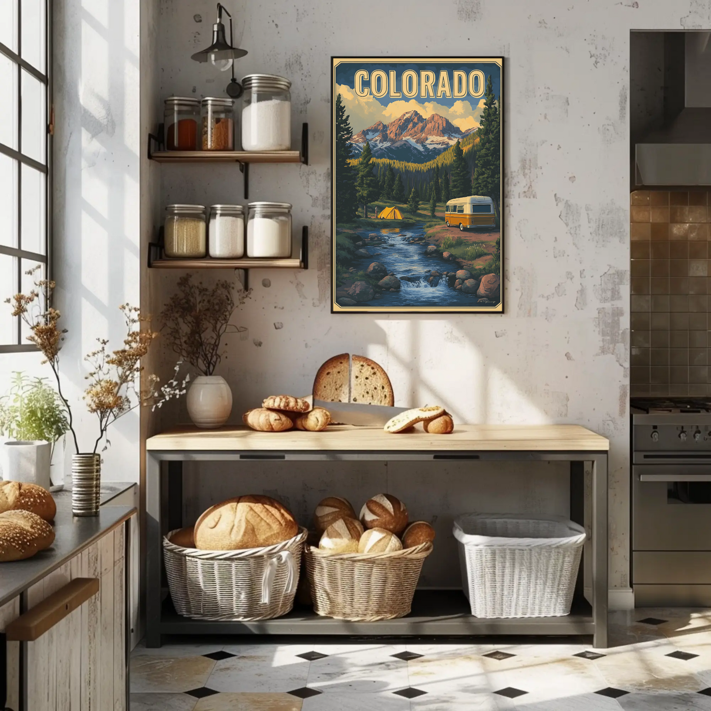 Colorado RV Adventure Vintage Travel Poster