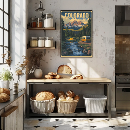 Colorado RV Adventure Vintage Travel Poster