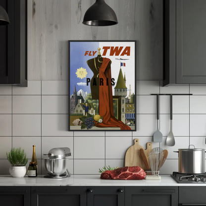 Fly TWA Paris Poster