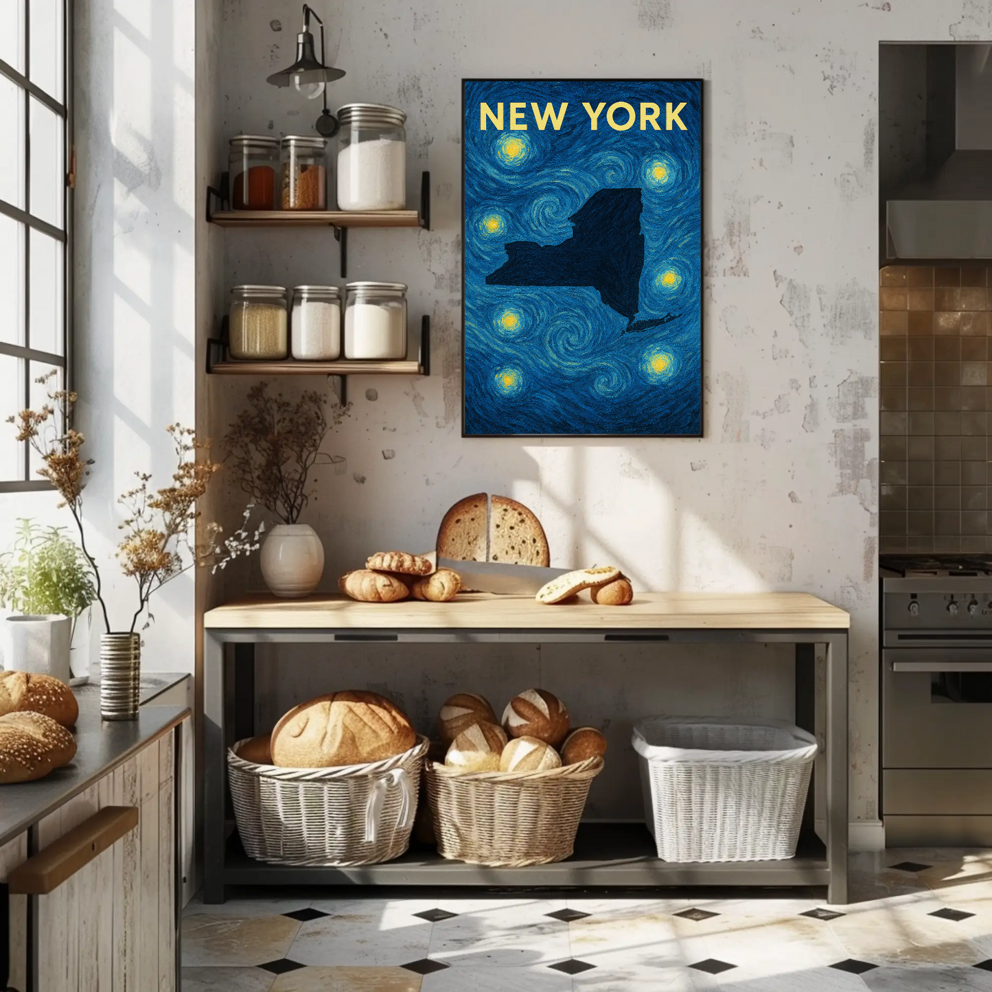 New York Starry Night Poster