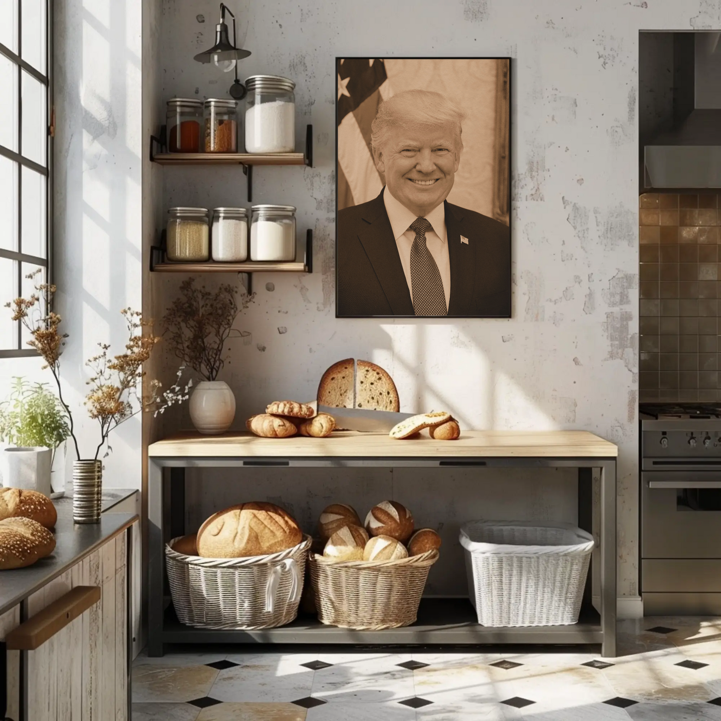 Donald Trump 45th President Sepia Photo