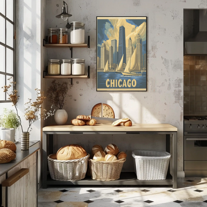 Chicago Skyline with Sailboats