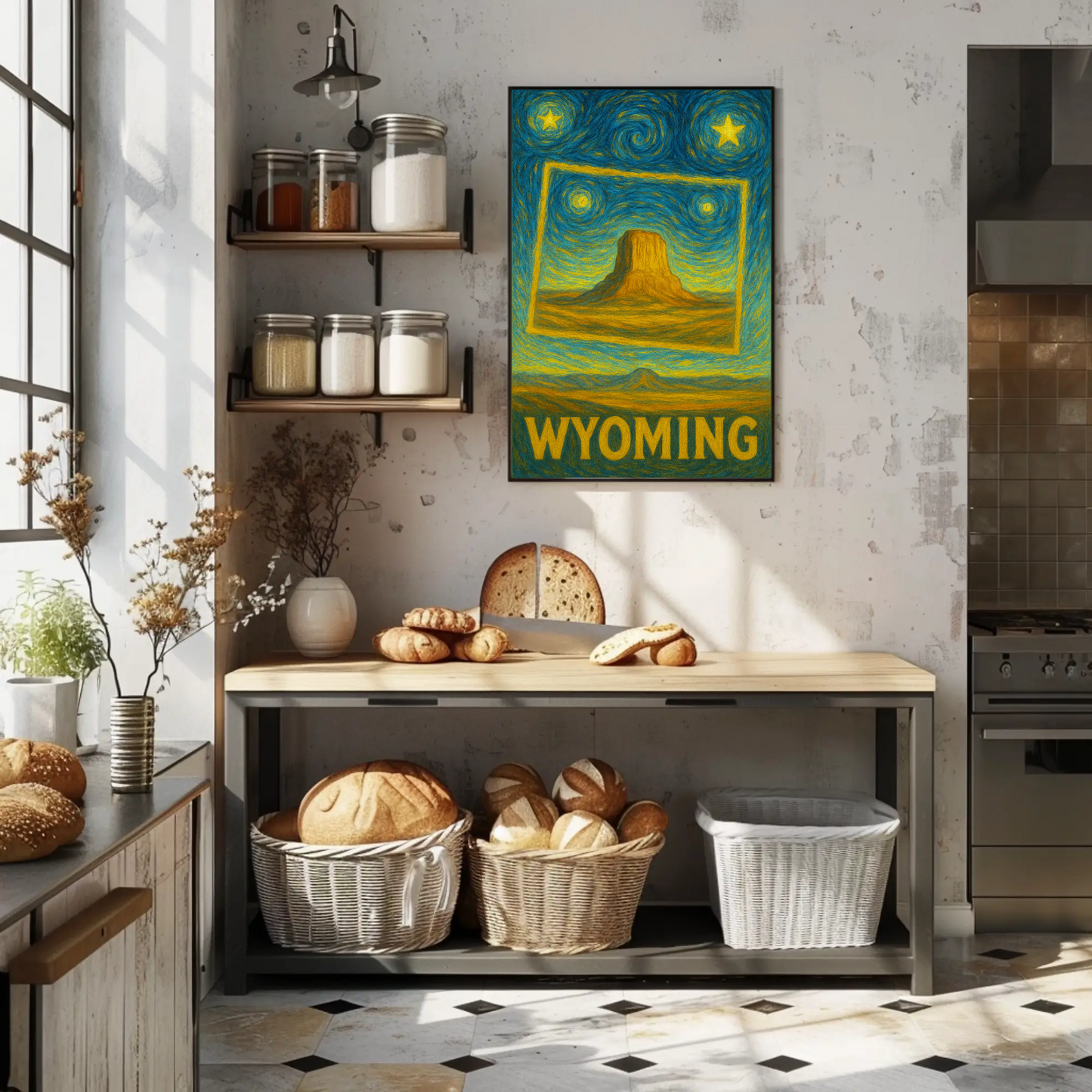 Wyoming Starry Night Poster