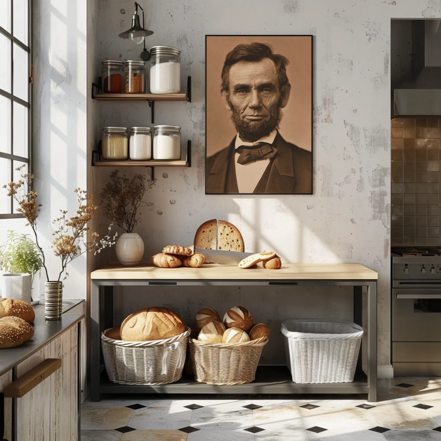 Abraham Lincoln 16th President Sepia Photo