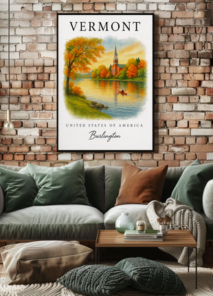 Vermont, Burlington Signature Series Vintage Travel Poster