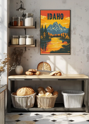 Vintage Poster Idaho River Mountains