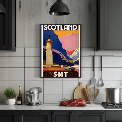 Scotland SMT Bus Travel Vintage Poster