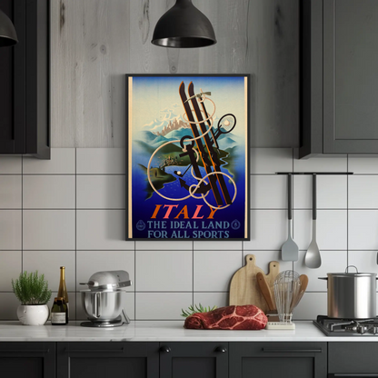 Italy The Ideal Land for All Sports Poster