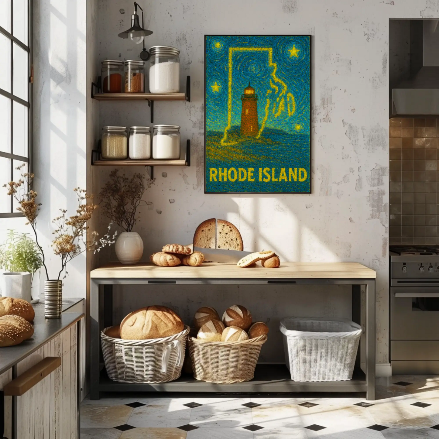 Rhode Island Starry Night Poster