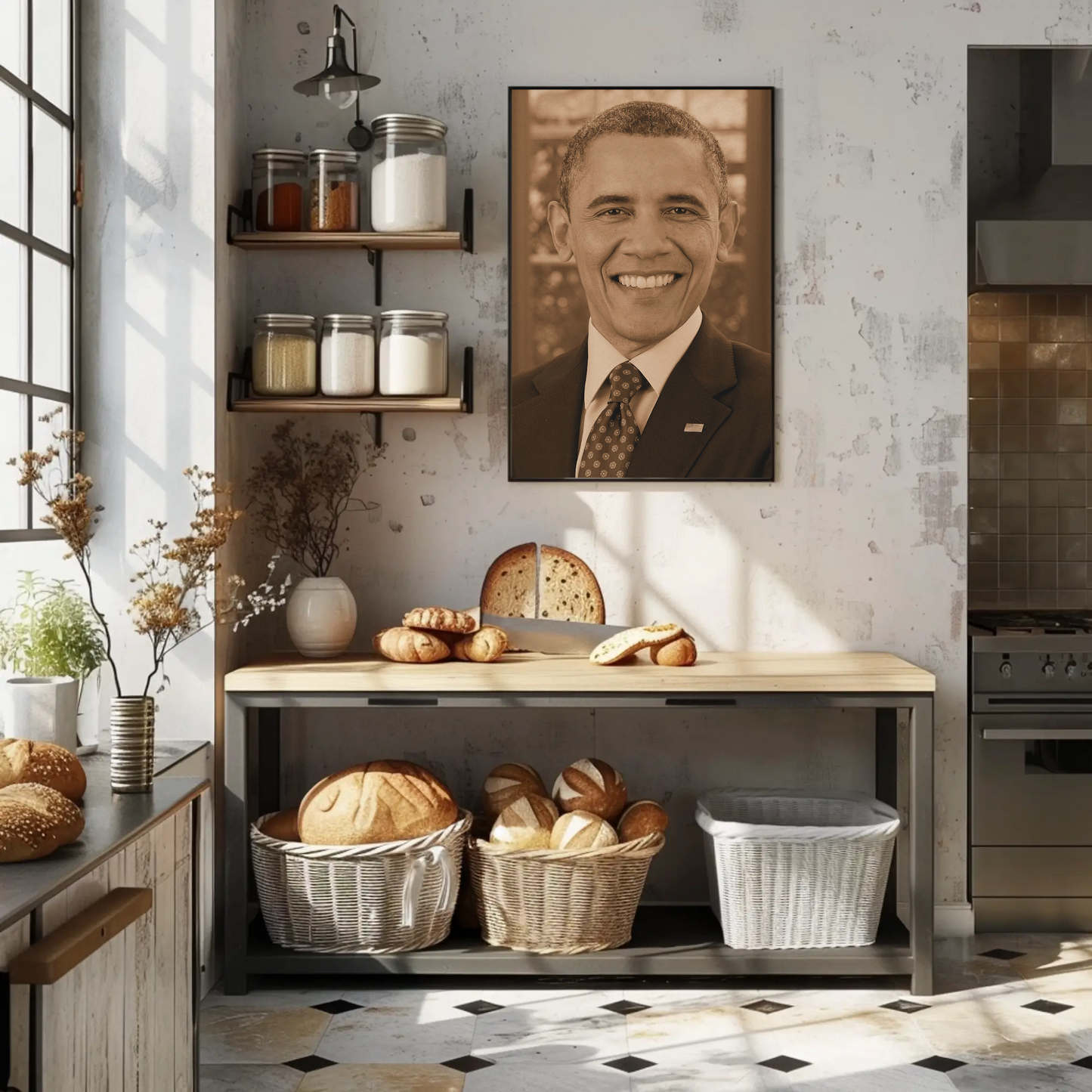Barack Obama 44th President Sepia Photo
