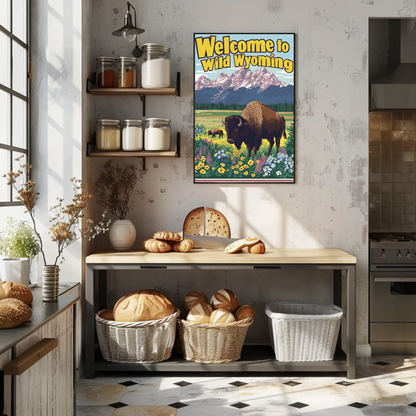Welcome to Wild Wyoming Vintage Poster