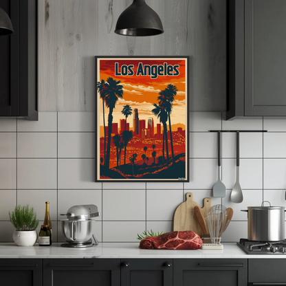 Los Angeles Sunset Vintage Poster
