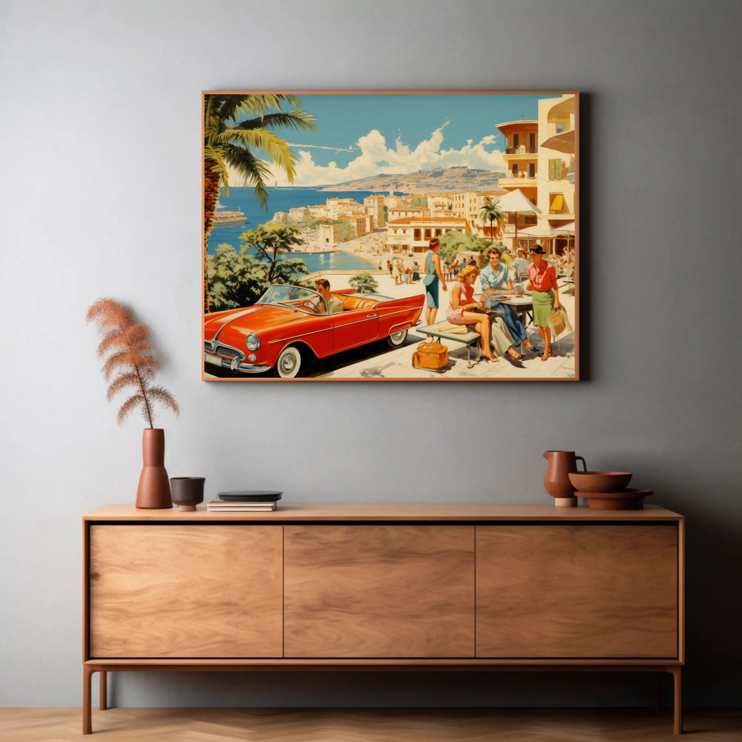 Mediterranean Coast Vintage Travel Poster