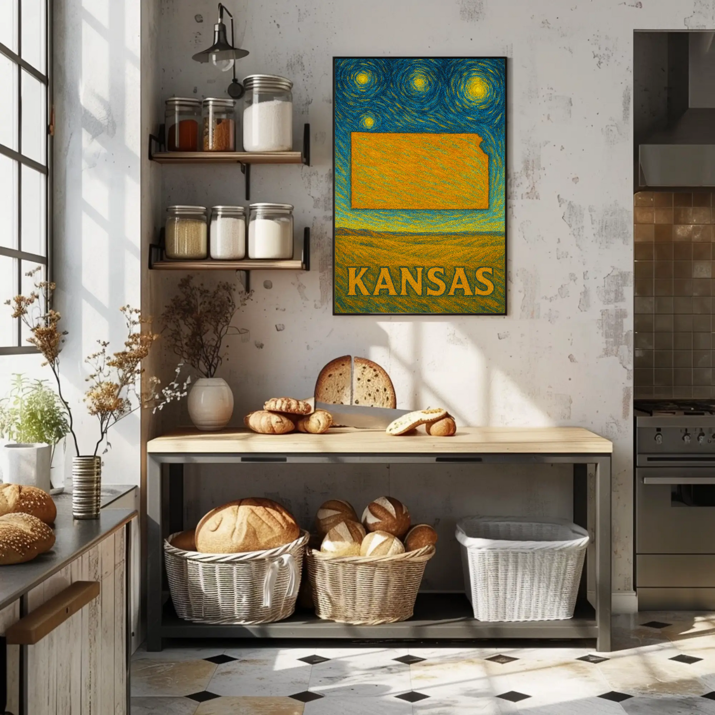 Kansas Starry Night Poster