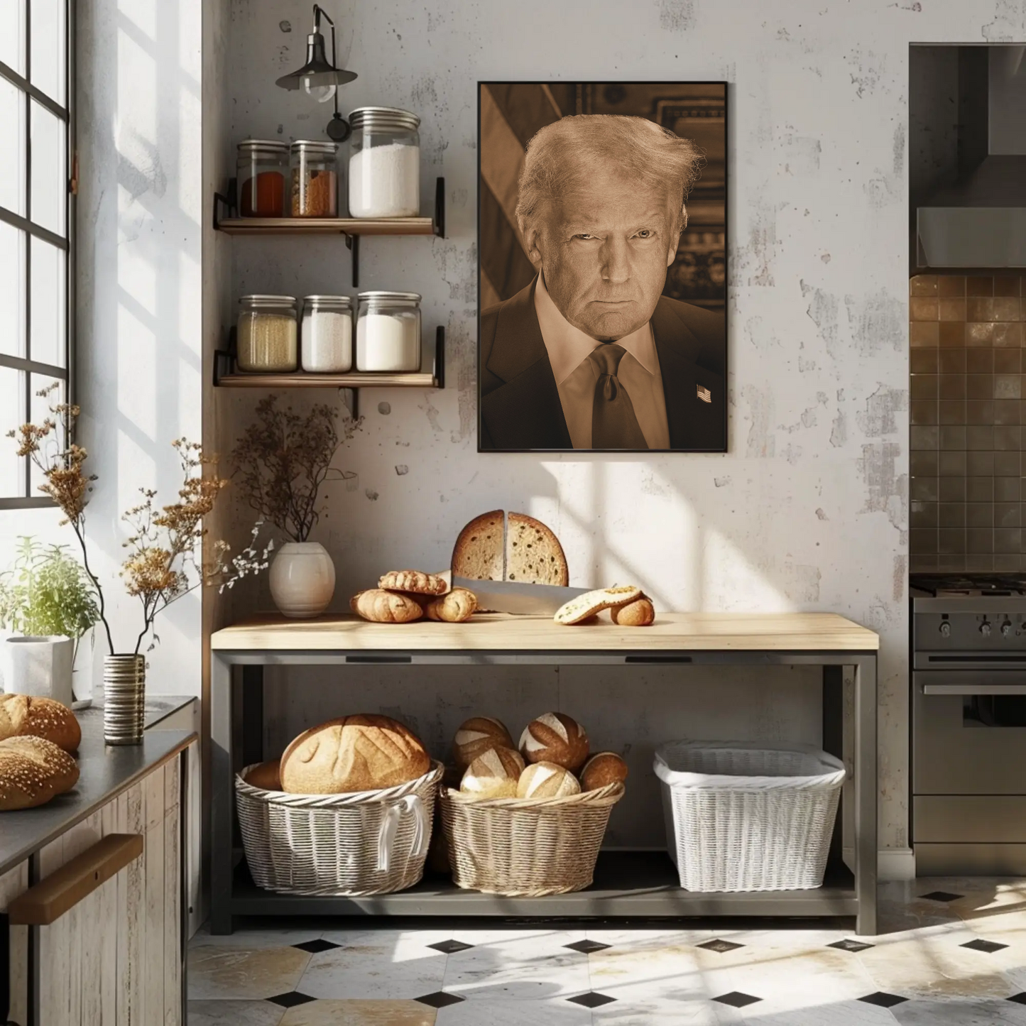 Donald Trump 47th President Sepia Photo
