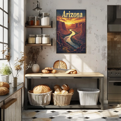 Arizona Vintage Poster - Canyon Sunset