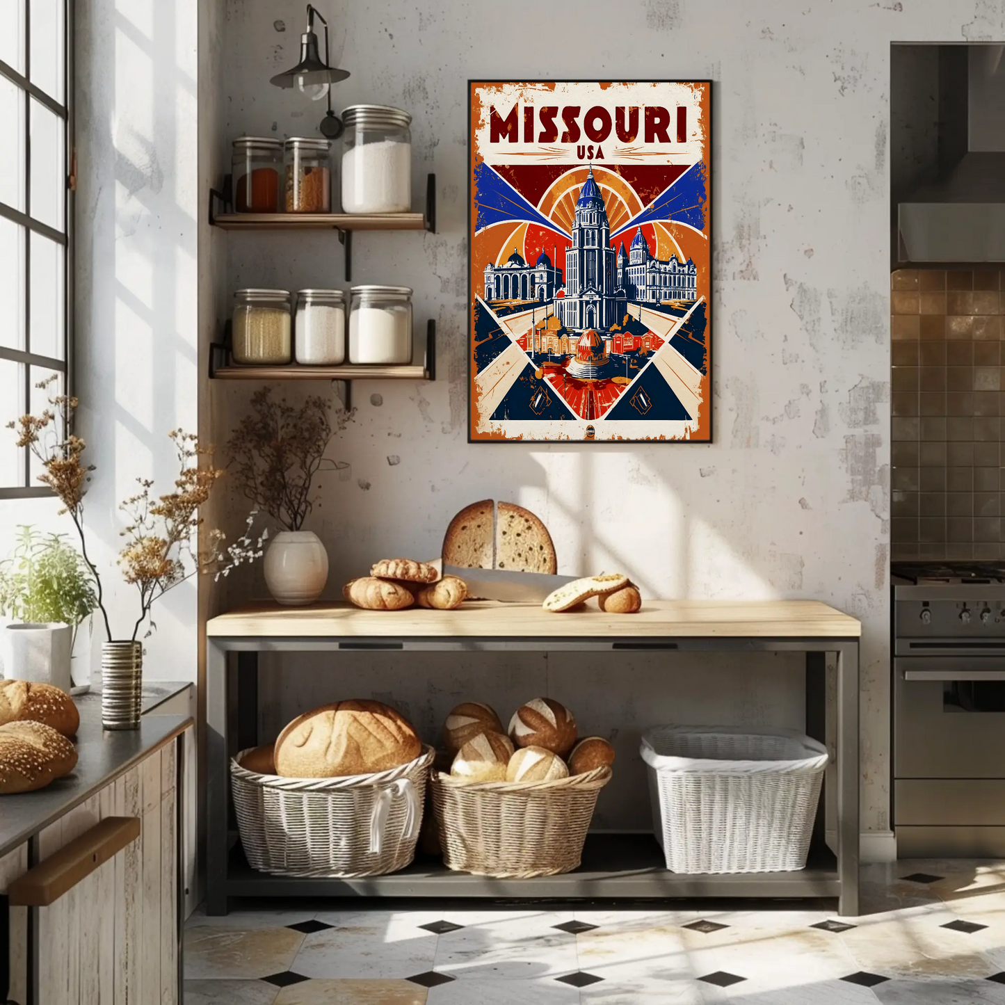 Missouri USA Historic Dome Skyline Vintage Travel Poster
