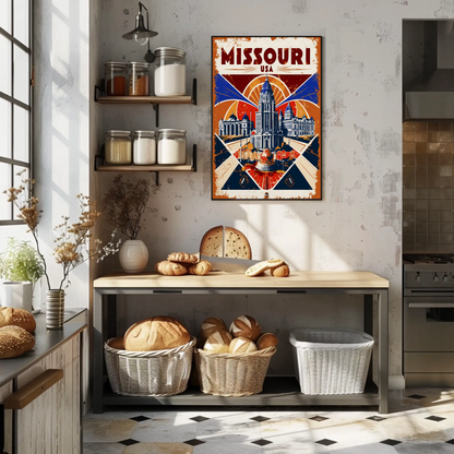 Missouri USA Historic Dome Skyline Vintage Travel Poster