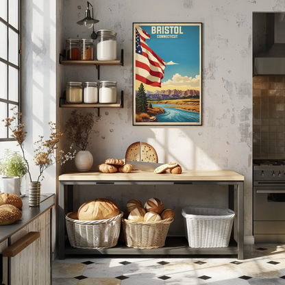 Bristol Connecticut American Scene Art Vintage Travel Poster