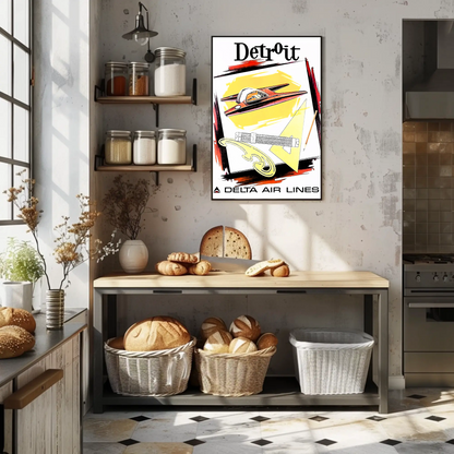 Detroit Air Lines Travel Poster