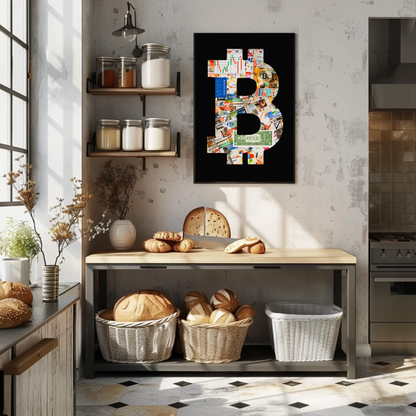 Vintage Poster Bitcoin Collage Art
