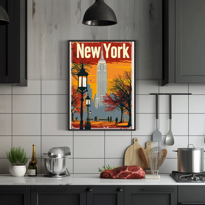 Empire State Building Vintage New York Style Poster