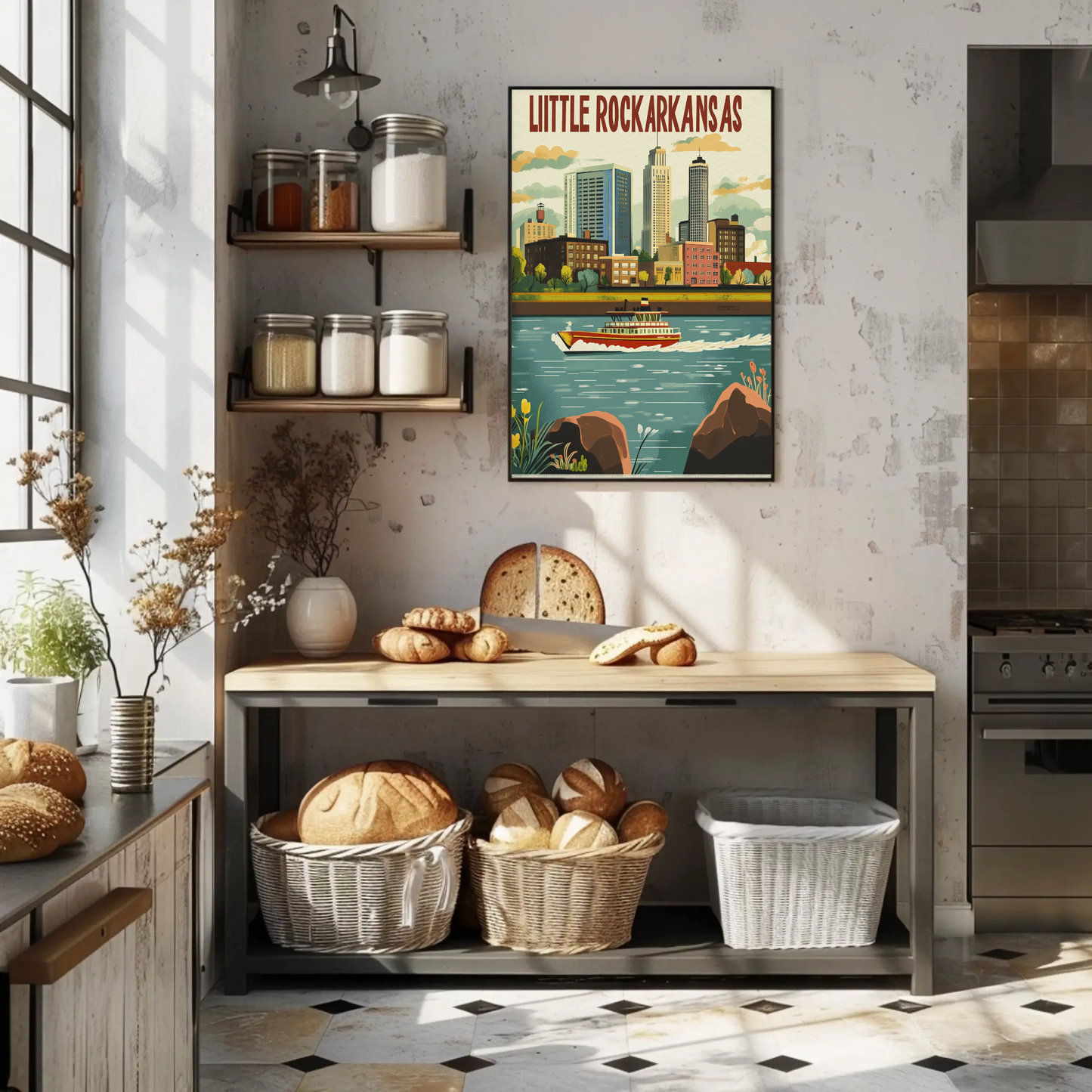 Little Rock Arkansas Vintage Poster
