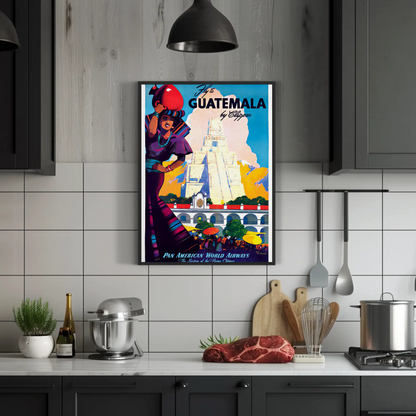 Guatemala Pan Am Airways Vintage Poster
