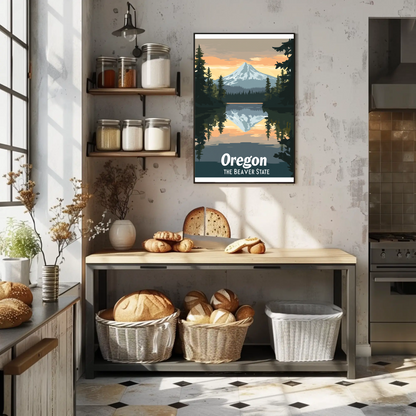 Oregon Scenic View Vintage Travel Poster