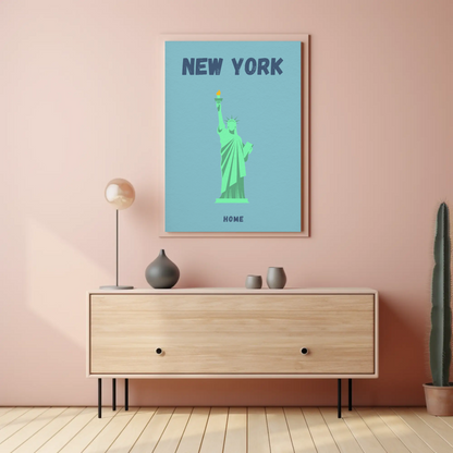 Statue Of Liberty New York Retro Travel Poster