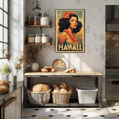 Hawaii Vintage Travel Poster