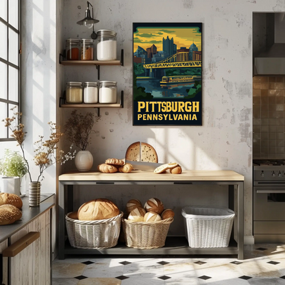 Pittsburgh, Pennsylvania Vintage Travel Poster
