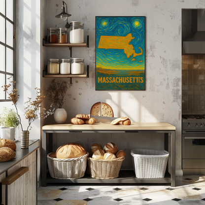 Massachusetts Starry Night Poster