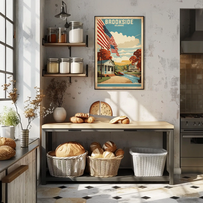Brookside Delaware American Scene Art Vintage Travel Poster