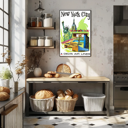 New York City Air Lines Travel Poster