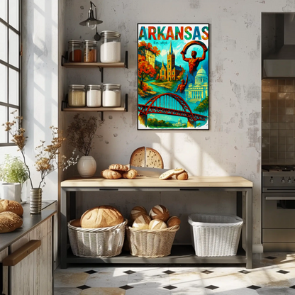 Arkansas Wall Art Vintage Travel Poster