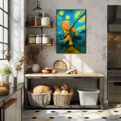 Trump Van Gough Starry Night Vintage Poster