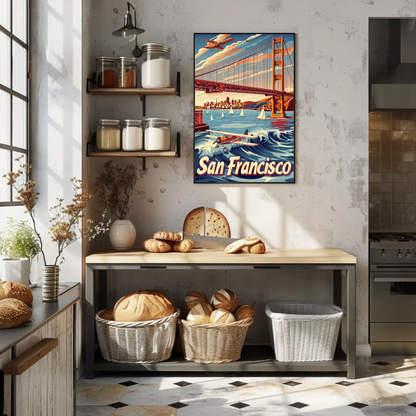 San Francisco Golden Gate Vintage Style Poster