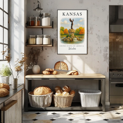 Kansas, Wichita Signature Series Vintage Travel Poster