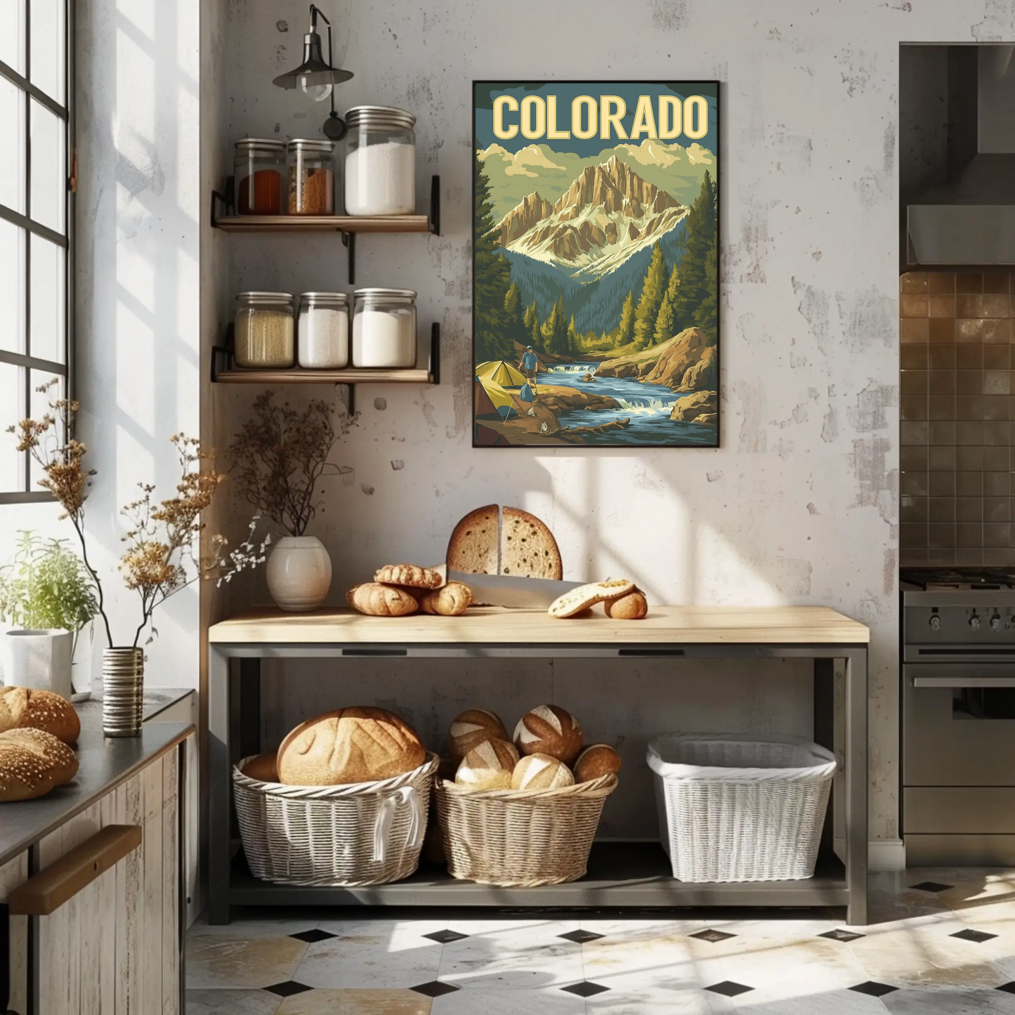 Camping in Colorado Vintage Travel Poster