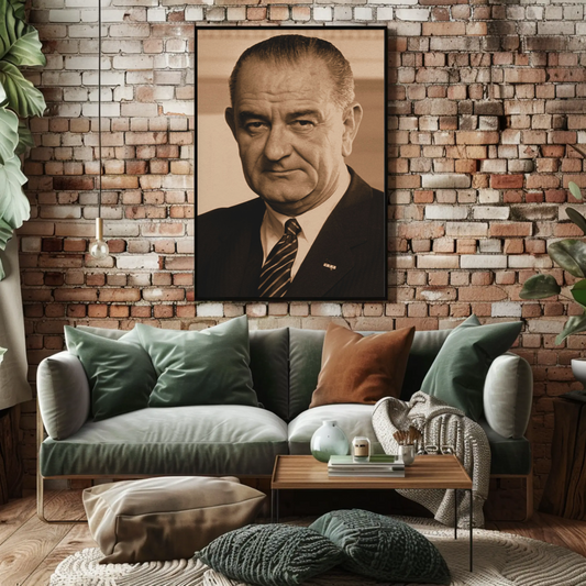 Lyndon Johnson 36th President Sepia Photo