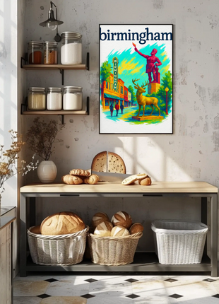 Birmingham Michigan Wall Art Vintage Travel Poster