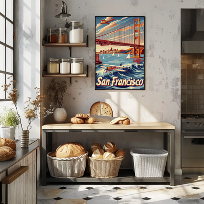 San Francisco Golden Gate Bridge Vintage Poster