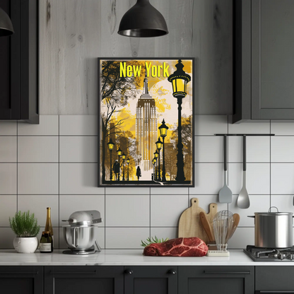 Empire State Building in Autumn Vintage Style Poster