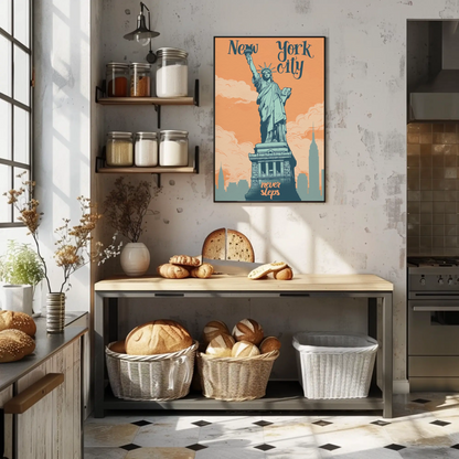 New York City Statue of Liberty Vintage Poster