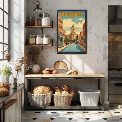 McKinney Texas Downtown Charm Vintage Travel Poster