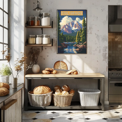 Colorado Scenic Mountains Vintage Travel Poster