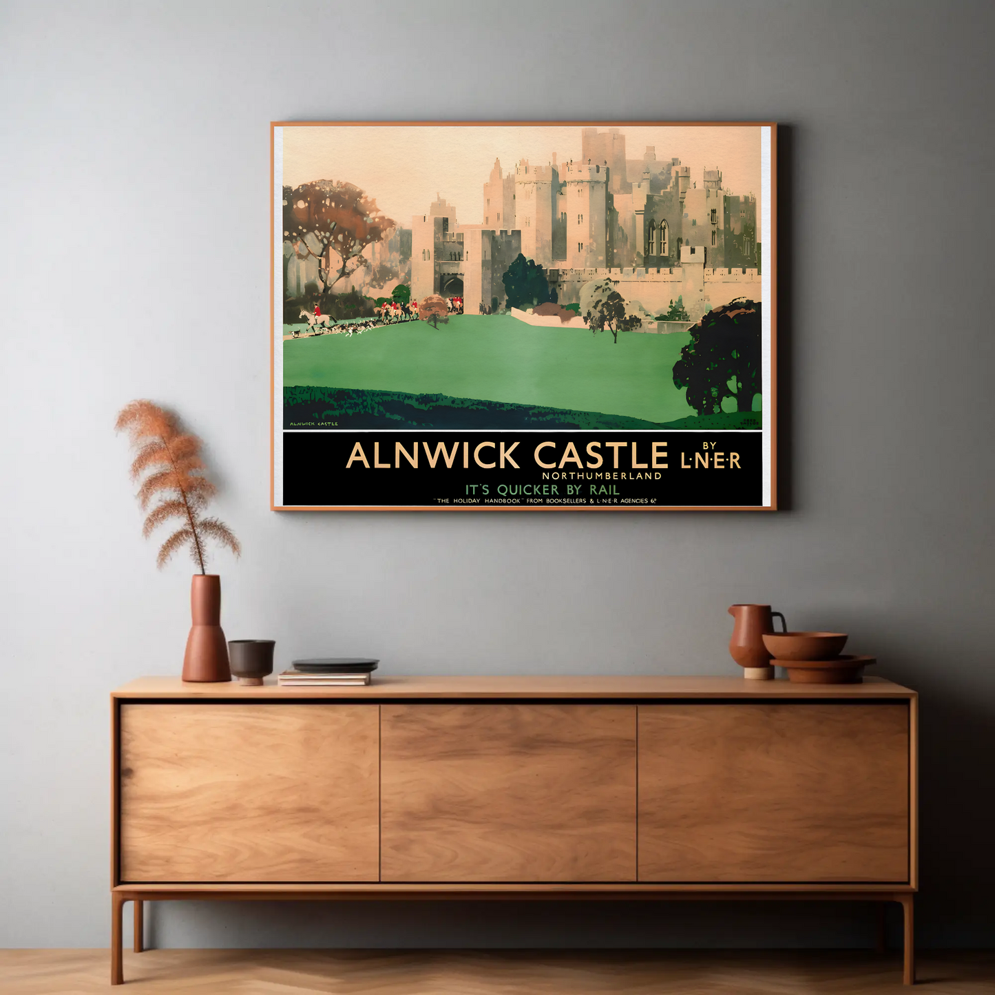 Alnwick Castle - It's Quicker by Rail Poster